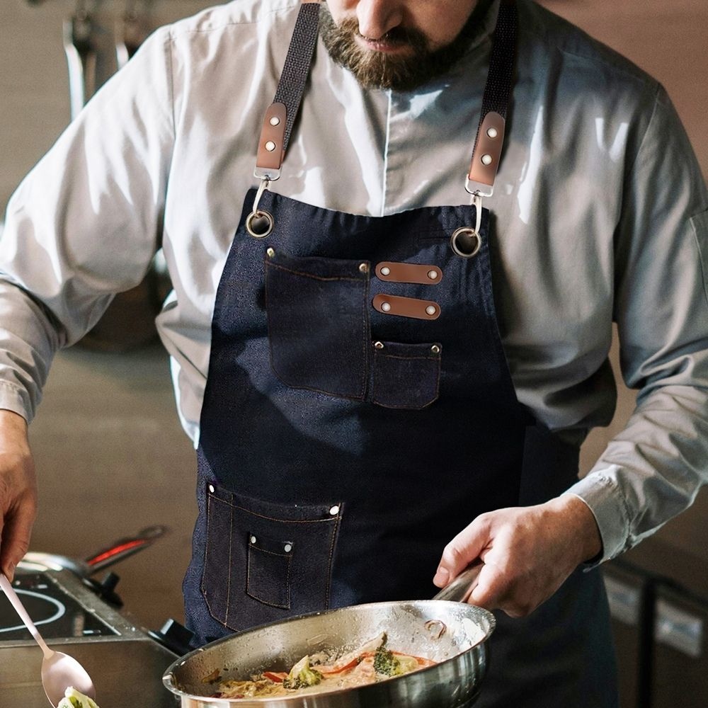 Canvas Apron With Detachable Name Patch