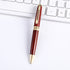 Vintage Wood Ballpoint Pen Gold Clip Blue Black Ink