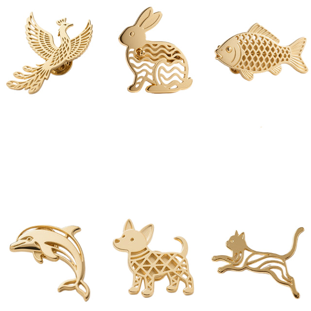 Custom Shape Gold Lapel Pin