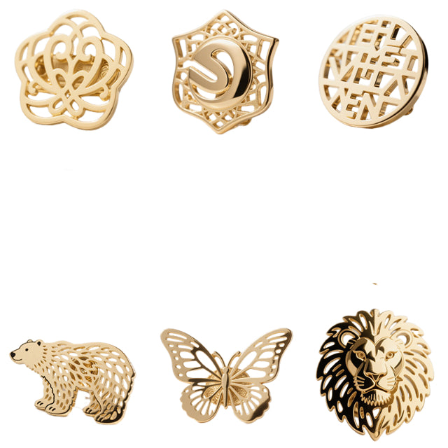 Custom Shape Gold Lapel Pin