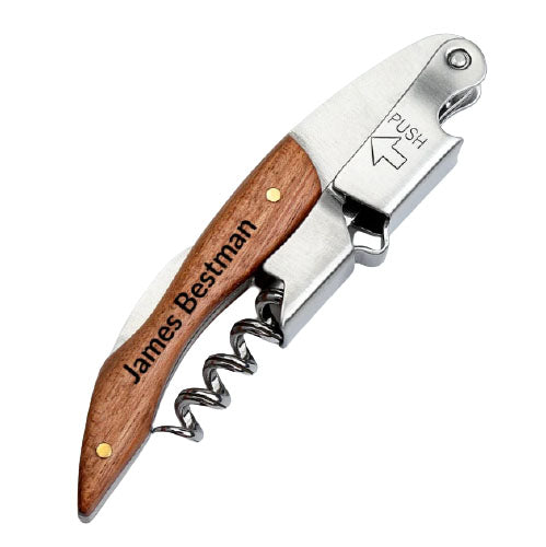 Wood Handle Corkscrew 3 In 1 Bottle Opener