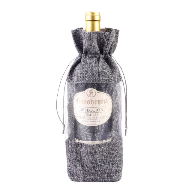 Jute Wine Bottle Bag With Mesh Window