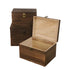Square Shape Natural Wood Case With Lock