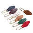 Rhombic Shape Pu Leather Keychain With Oval Copper Ring