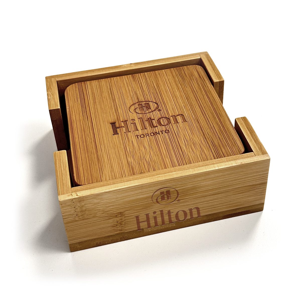 Bambus-Untersetzer und Geschenkbox-Set