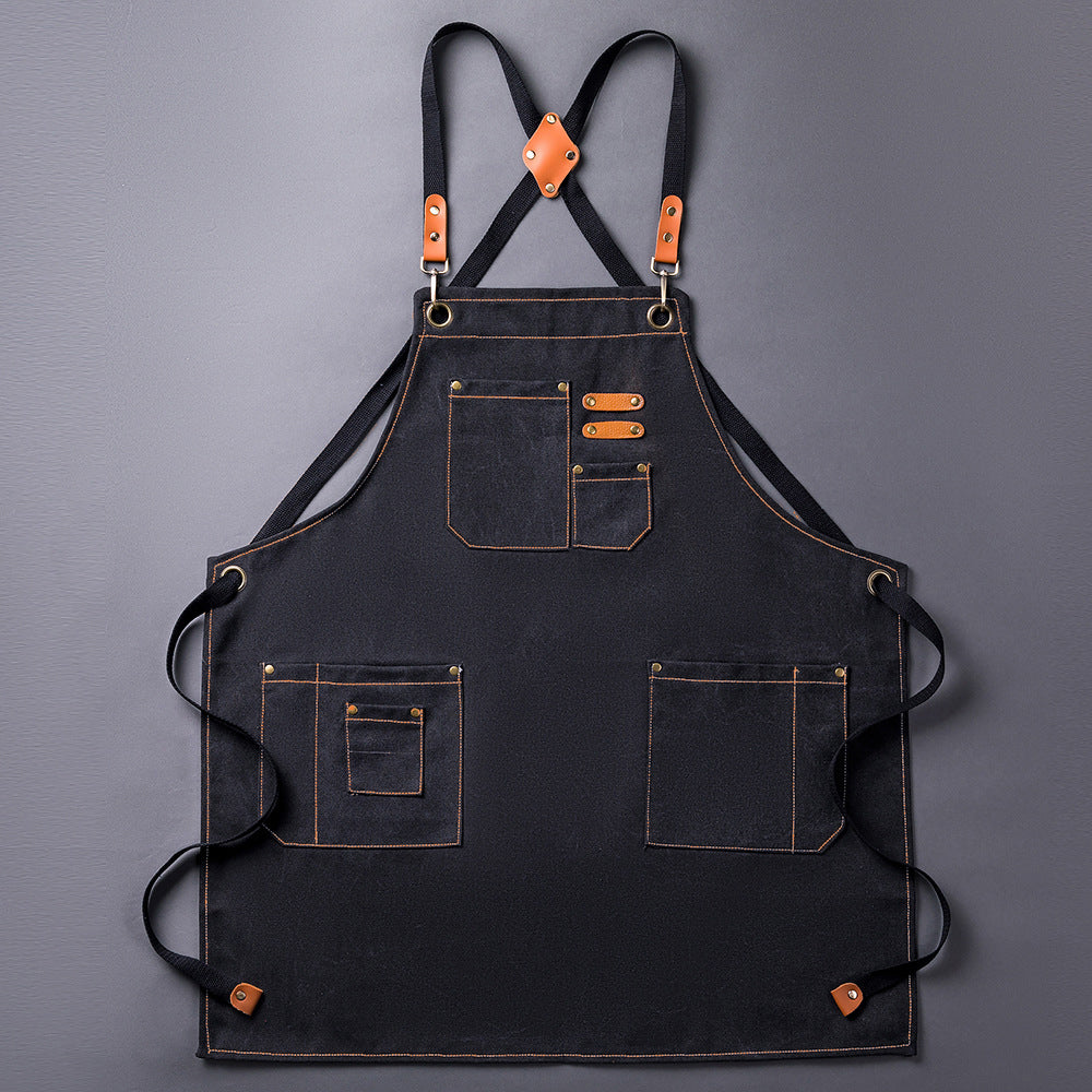 Canvas Apron With Detachable Name Patch