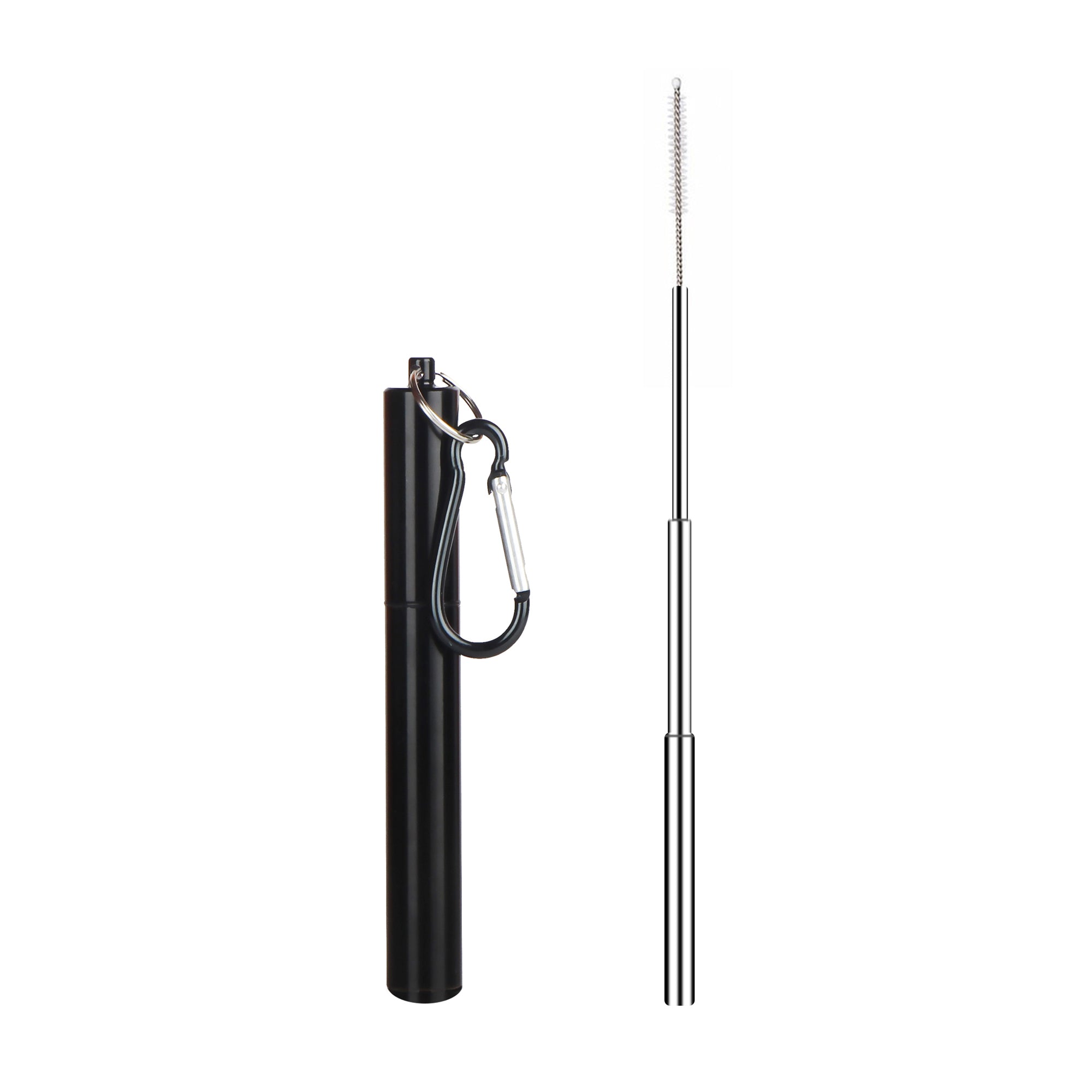 Collapsible Straw/brush Set In Aluminum Case