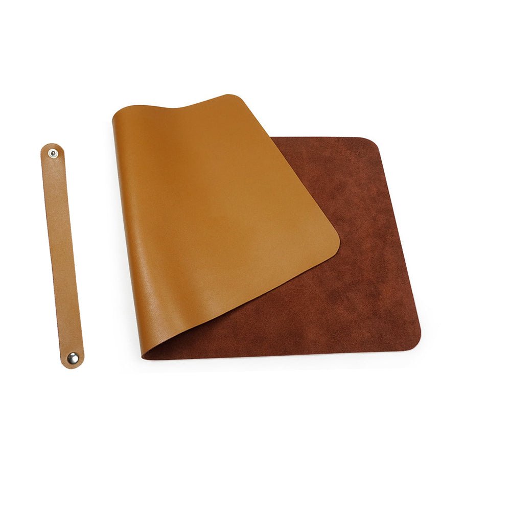 11.8 X23.6in Genuine Leather Mouse Pad With Wrapping Band - Delite Promotional Products