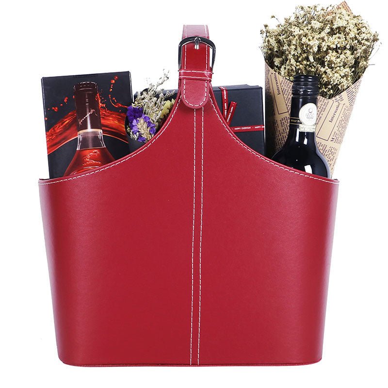 12in Pu Leather Carrying Storage Bin - Delite Promotional Products
