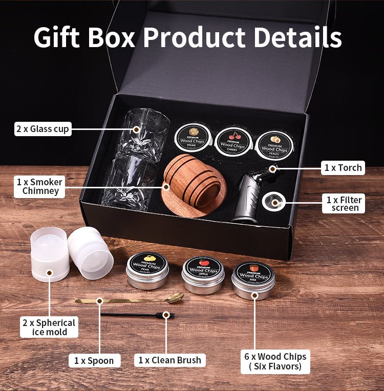 15pcs Whiskey Glass Cocktail Smoker Gift Set - Delite Promotional Products