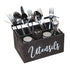 Natural Wooden Utensil Holder With Handle - By Boat