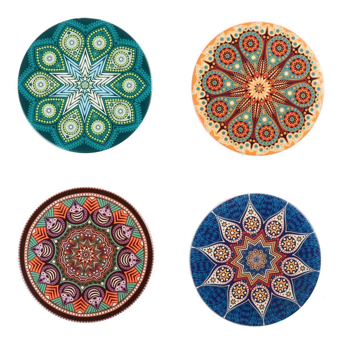 Round Ceramic Stone Coaster Full Color Printed 2pcs Set