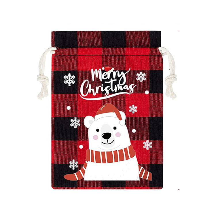Checked Christmas Tree Candy Decor Pouch