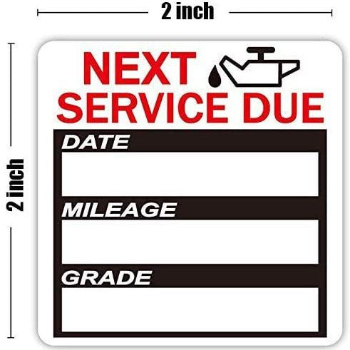 Oil Change Sticker Decals Double Sides Printed