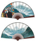 8 Inch Foldable Hand Fan Fabric Cloth Double Face Printed