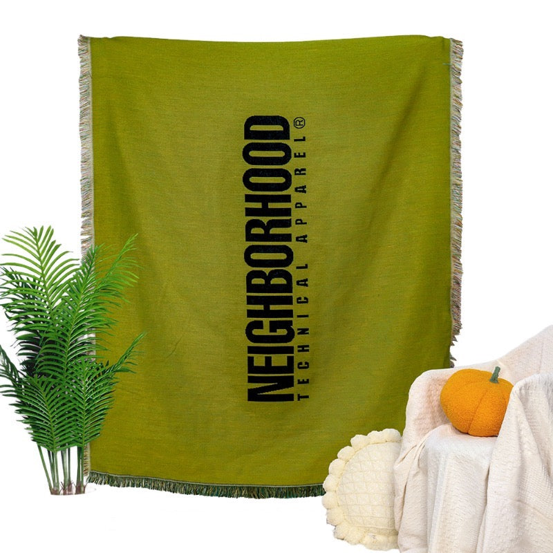 Woven Full Size Jacquard Throw Blanket With Fringe For Camping