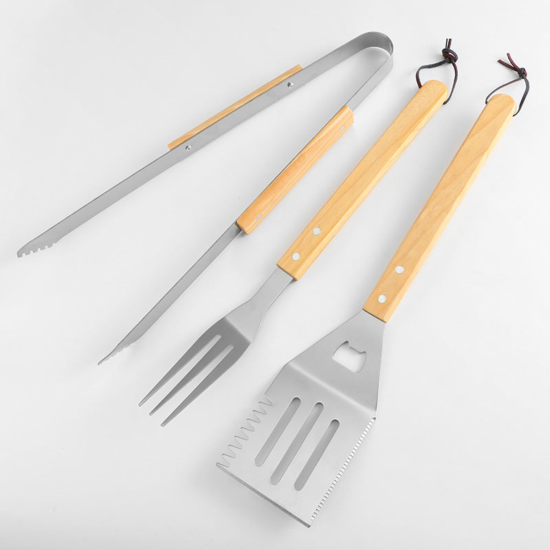 Bbq Stainless Steel Spatula With Wooden Handle Hanging String