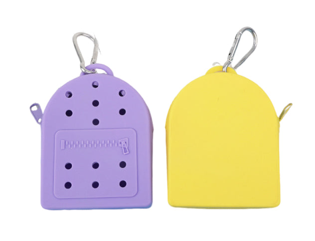 Silicone Coin Holder Keychain Mini Zipper Bag With Holes