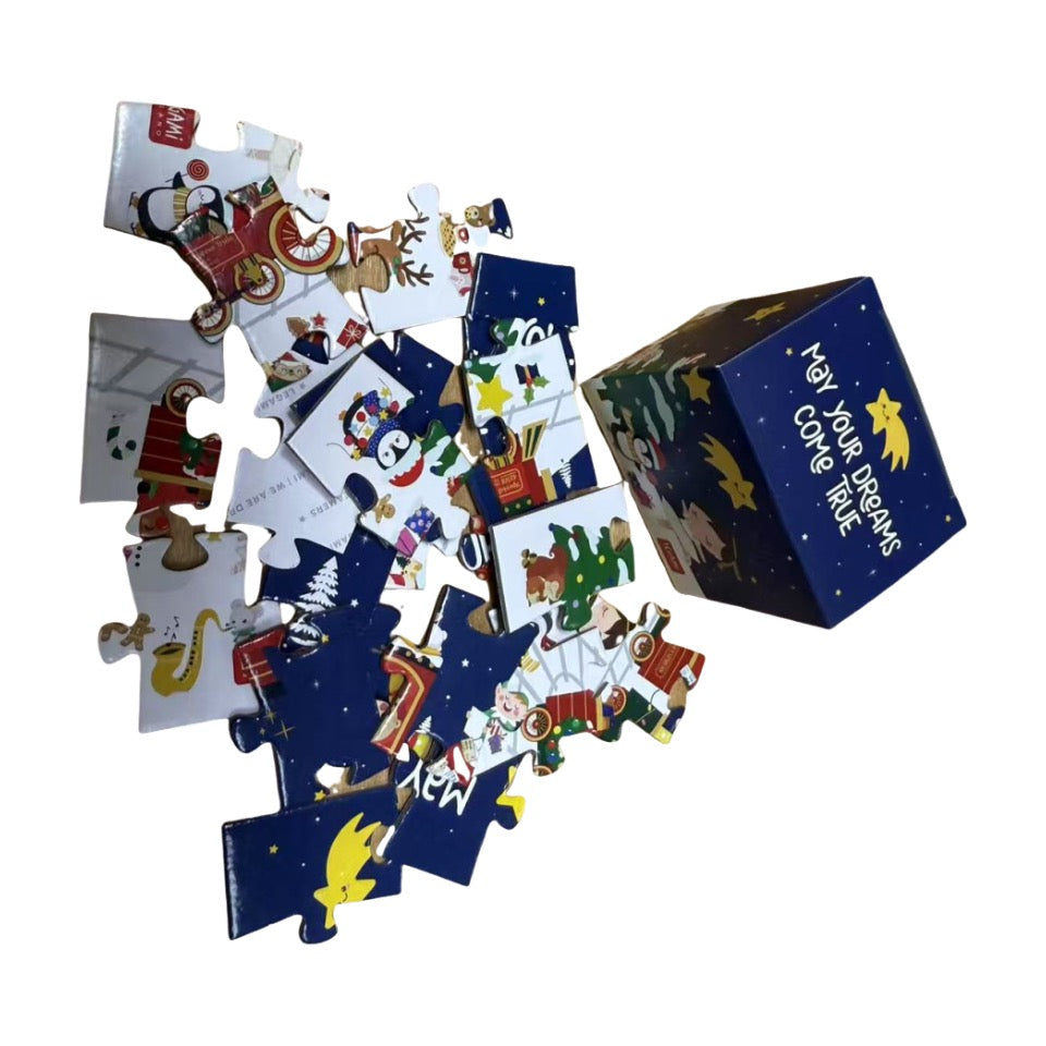 24pcs Paper Puzzle Packed By Custom Color Box
