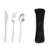 3 Piece Cutlery Utensil Set With Zipper Pouch