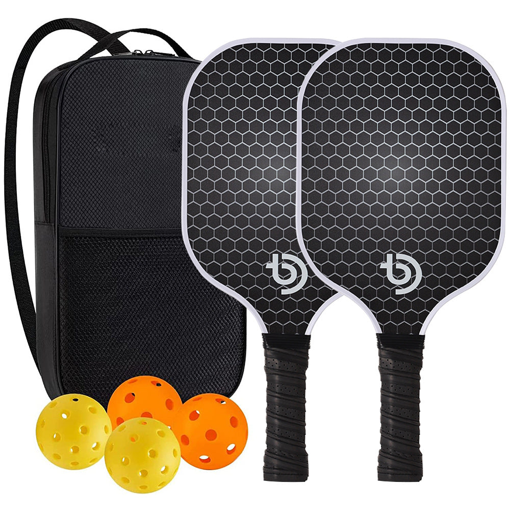 Pickleball 4 pièces en fibre de verre, 2 pièces avec étui d'emballage