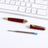 Vintage Wood Ballpoint Pen Gold Clip Blue Black Ink