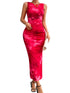 Sleeveless Bodycon Dress Full Size Printed