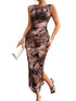 Sleeveless Bodycon Dress Full Size Printed