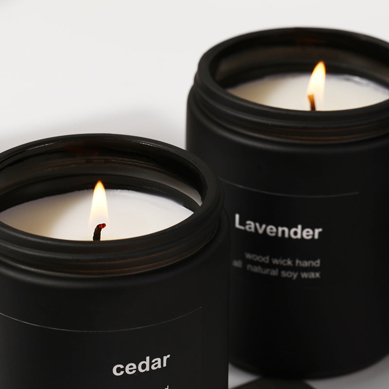 Black Glass Scent Smokeless Candle Gift Box Pack Set - By Boat
