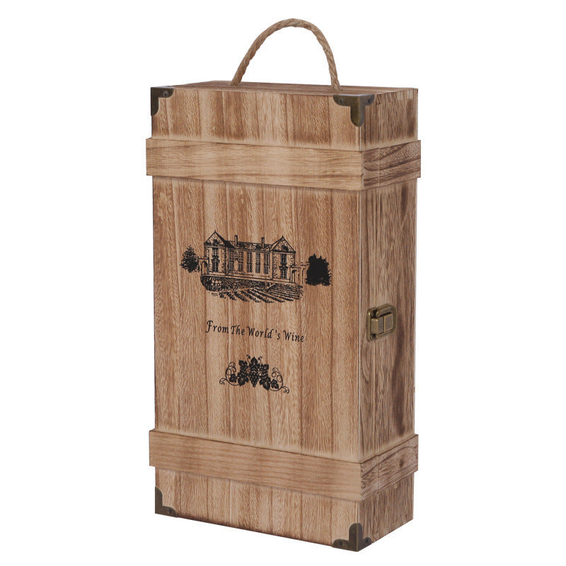Two Bottle Wooden Wine Case - By Boat