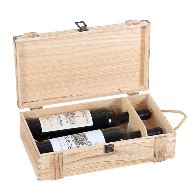 Two Bottle Wooden Wine Case - By Boat
