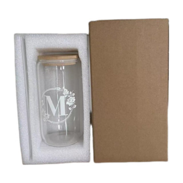 500ml Glasses Cup With Lid And Straw