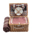 Picnic Utensil Set With Blanket Willow Basket