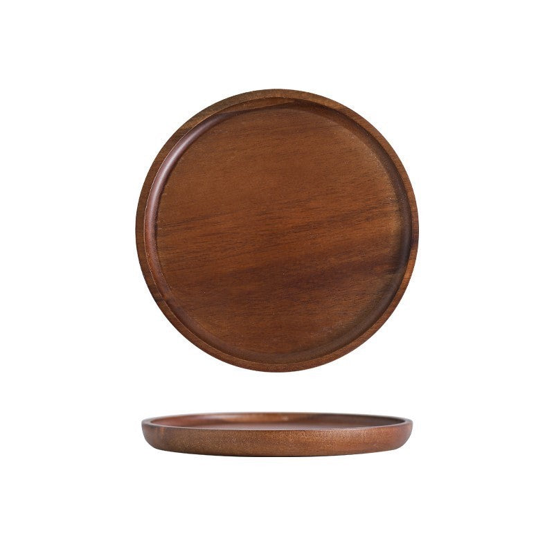 8 In Wood Round Serving Tray