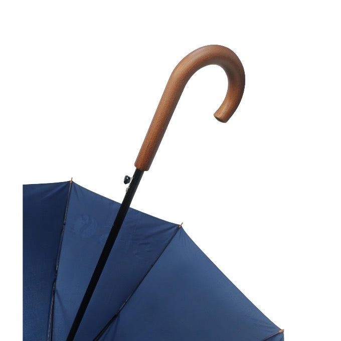Classic Wooden J Stick Handle Auto Open Umbrella
