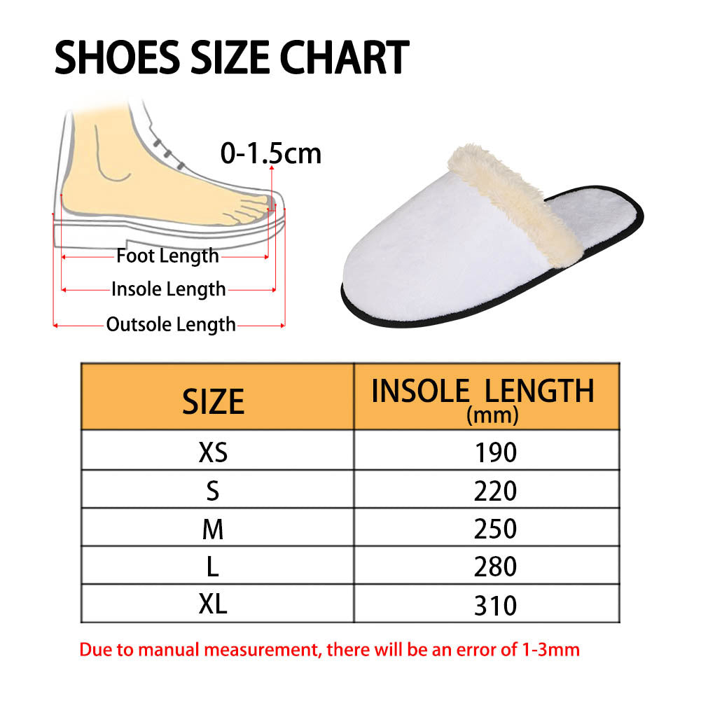 Custom Full Color Print Us Size Winter Slippers