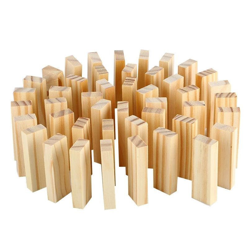 60pcs Blocks Tumble Tower Wood Drawstring Pouch Included