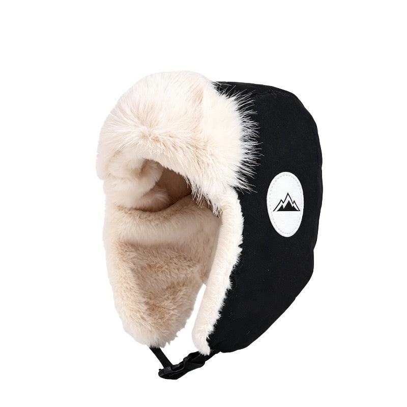 Winter Hat With Fold Down Ear Flaps & Whole Faux Fur Lining