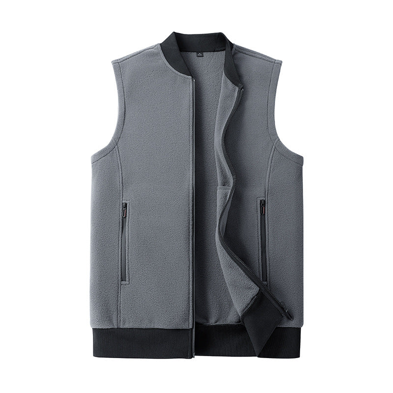 Zippered Polar Fleece Vest With Pockets