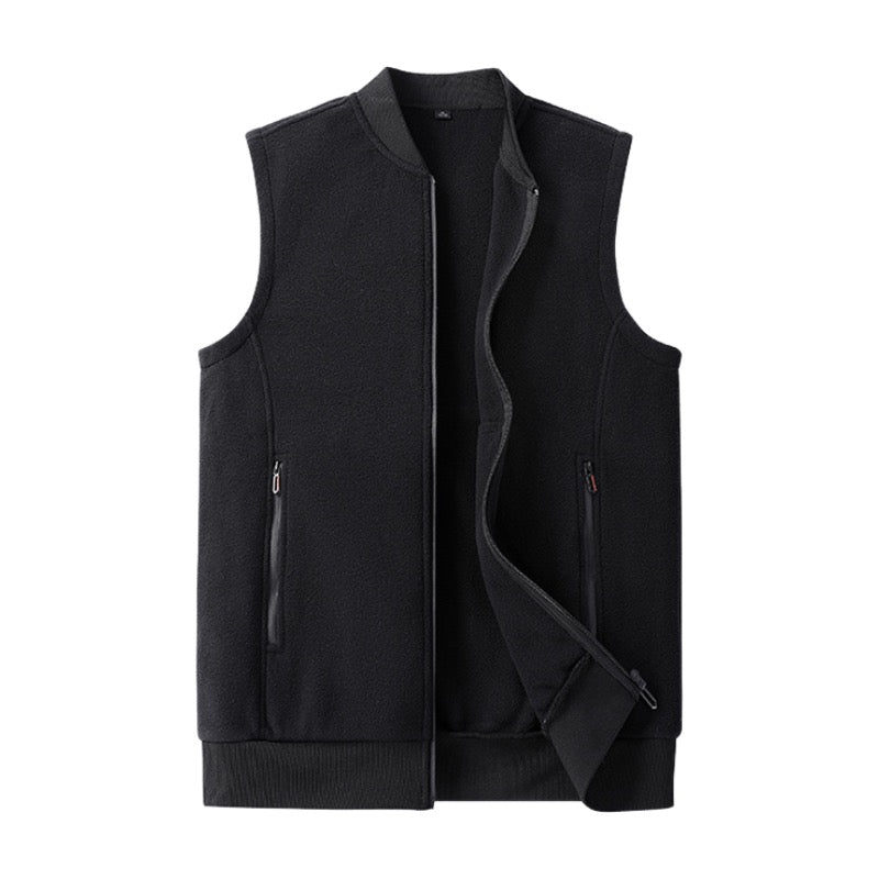 Zippered Polar Fleece Vest With Pockets