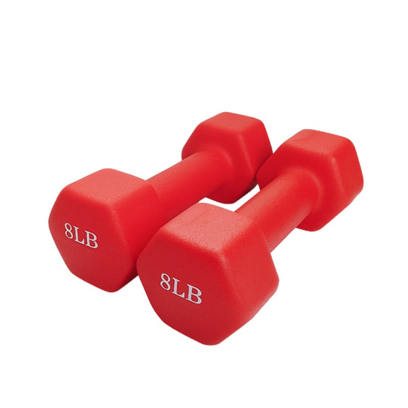 8lb Neoprene Coated Dumbbells Set For Strength Training - By Boat