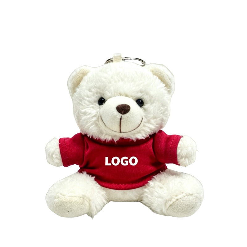 4.7in Tall Plush Dressed Bear With Keychain