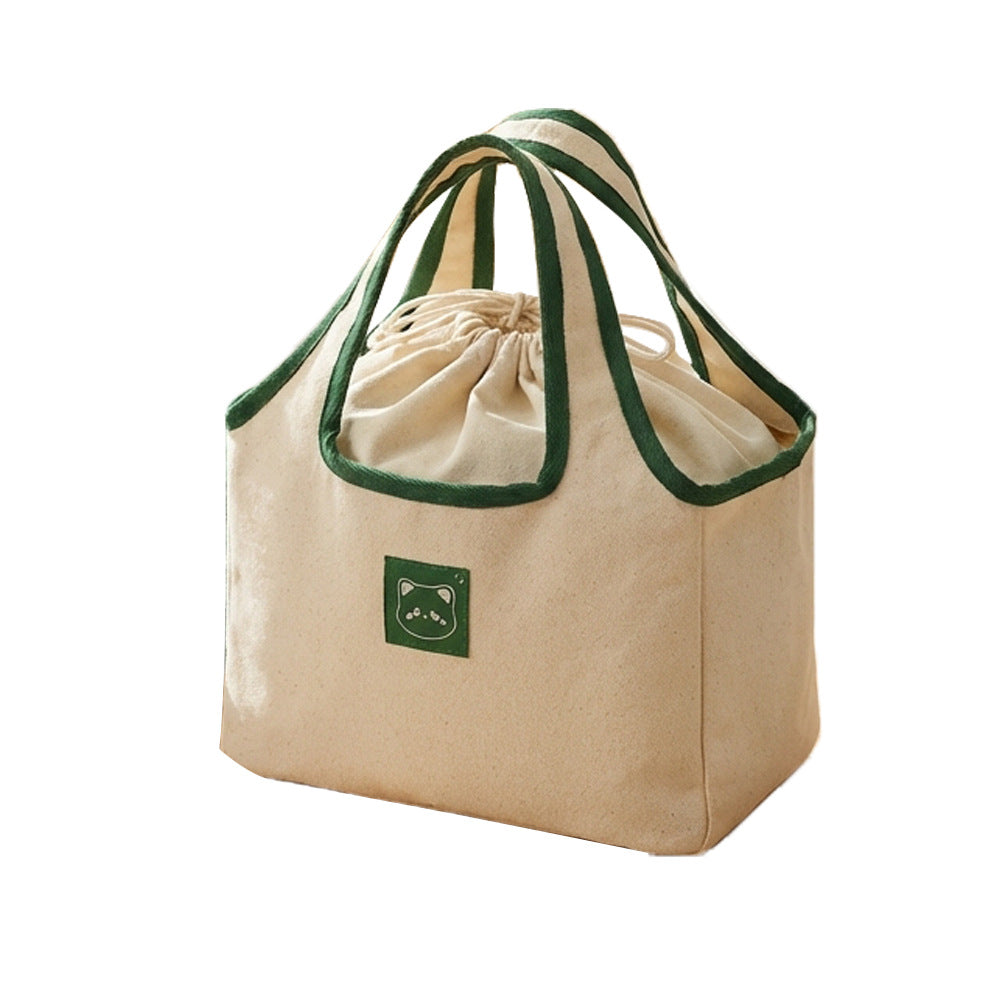 Canvas Lunch Bag Drawstring Closure