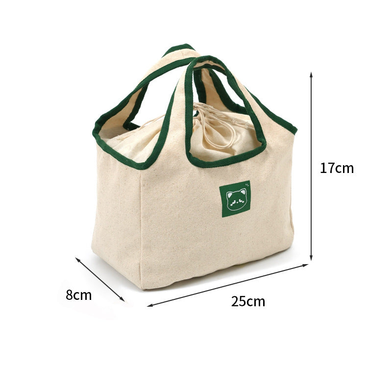 Canvas Lunch Bag Drawstring Closure