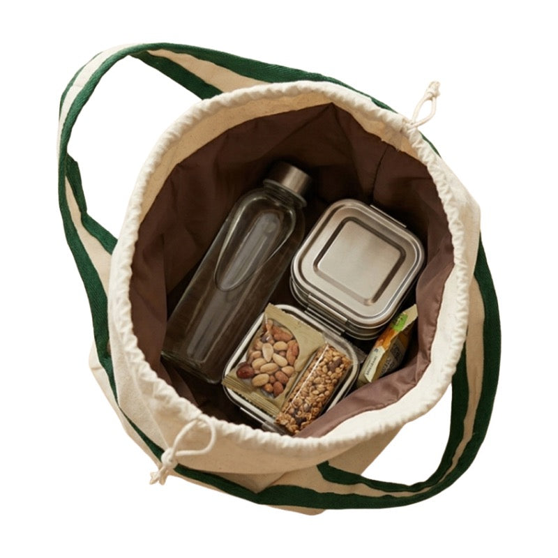 Canvas Lunch Bag Drawstring Closure
