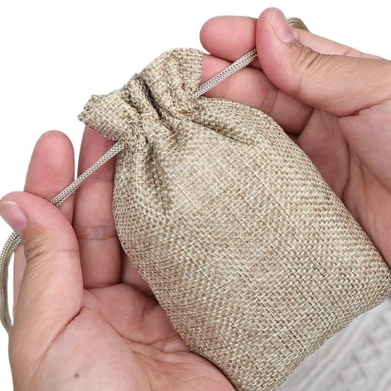 18 Oz Coffee Beans Burlap Drawstring Bag - Delite Promotional Products