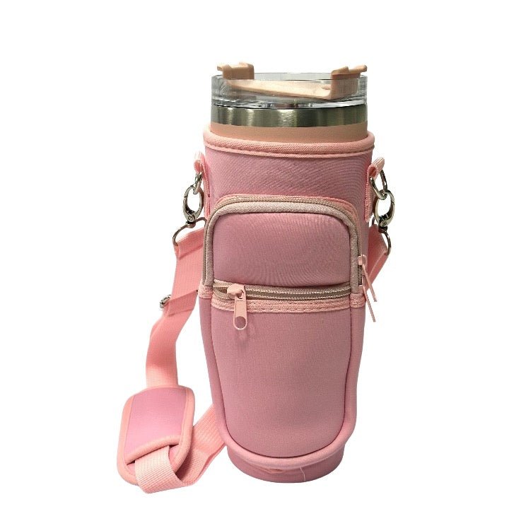 30 Oz Neoprene Bottle Holder Bag With Adjustable Shoulder Strap - Delite Promotional Products