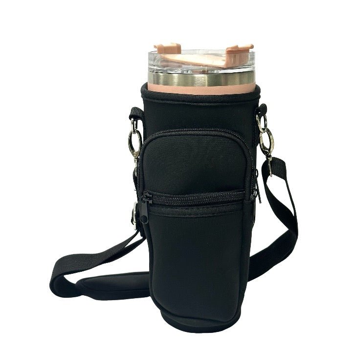 30 Oz Neoprene Bottle Holder Bag With Adjustable Shoulder Strap - Delite Promotional Products