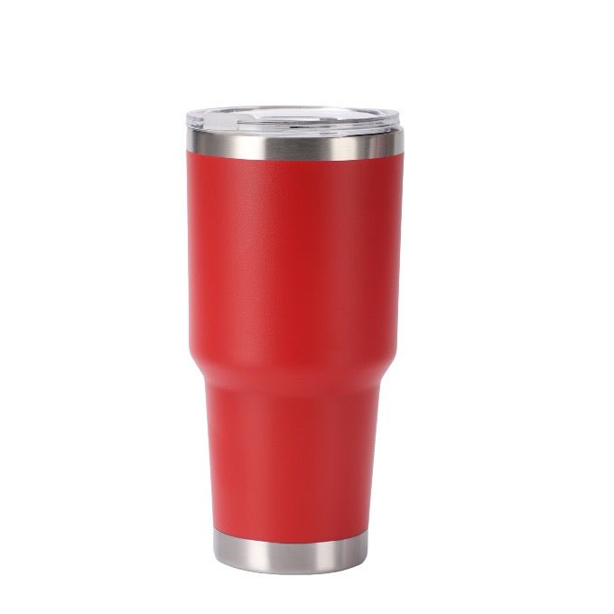 30oz Travel Tumbler Clear Lid With Slider Powder Coated Finish Decor - Delite Promotional Products