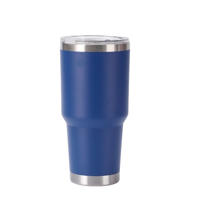 30oz Travel Tumbler Clear Lid With Slider Powder Coated Finish Decor - Delite Promotional Products